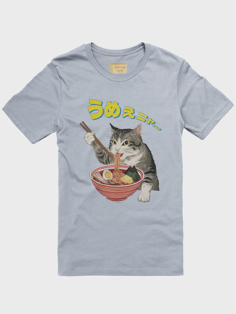 Butter Ramen Eating Cat Japanese Style ukiyo-e Unisex Bella Canvas 3001 T-shirt product image (6)