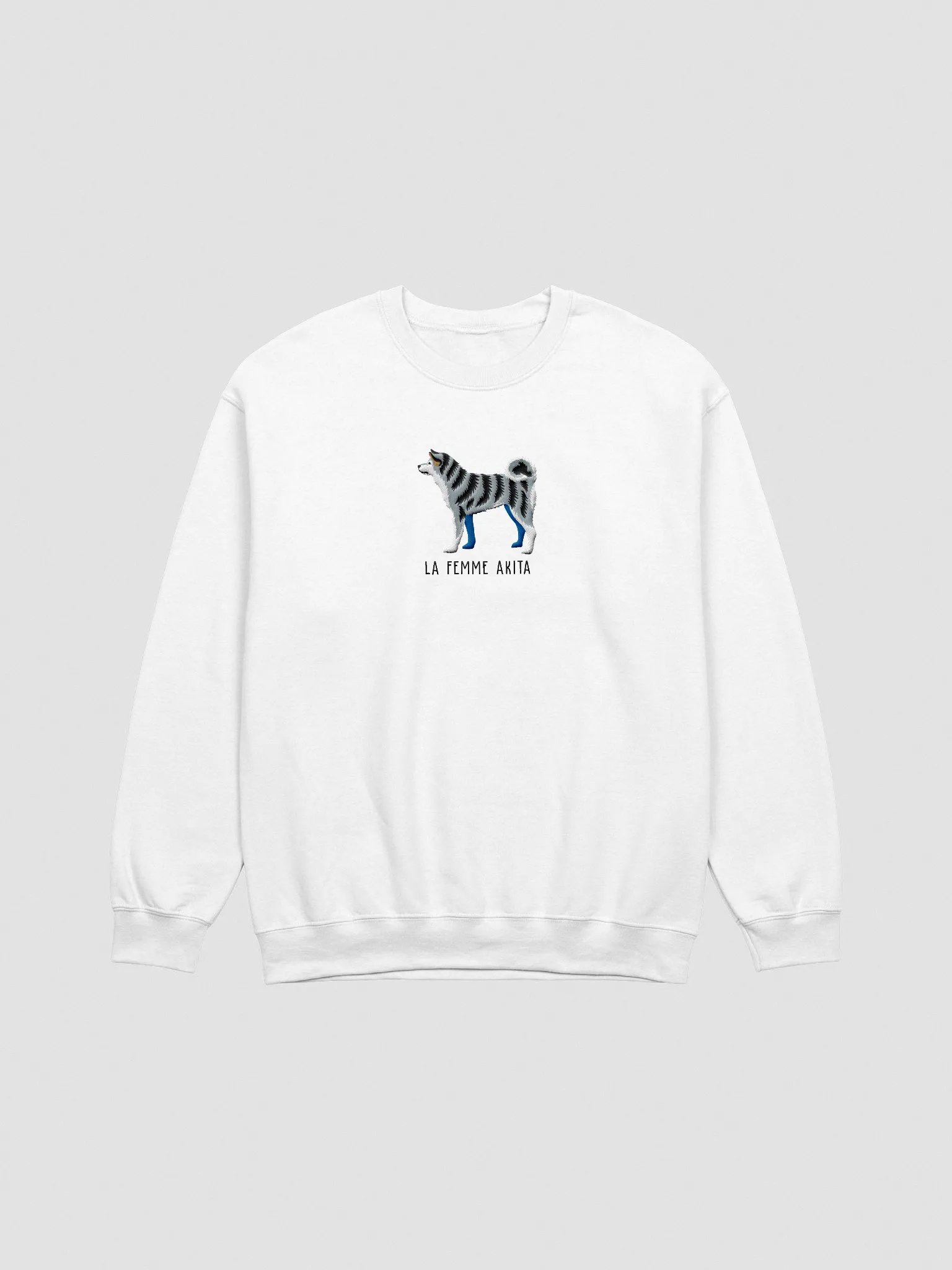 La Femme Akita Sweatshirt (Embroidered) of a Japanese Akita Inu(Blue Brindle) product image (3)