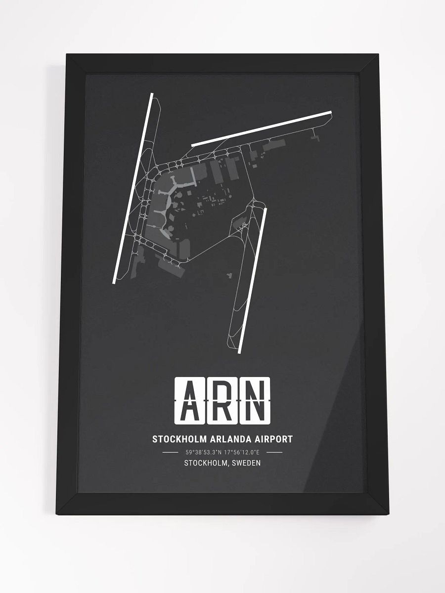 Framed Airport ARN Premium Map On Matt Paper product image (4)