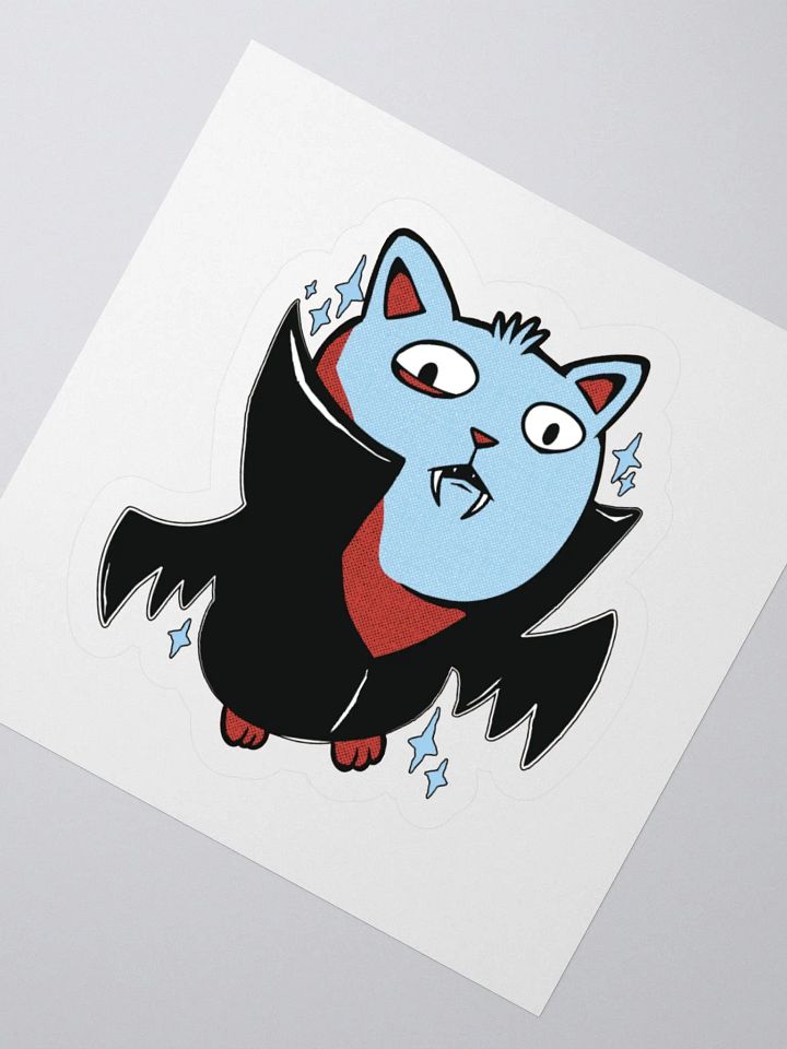 Vampire Cat Halloween Funny Sticker product image (2)