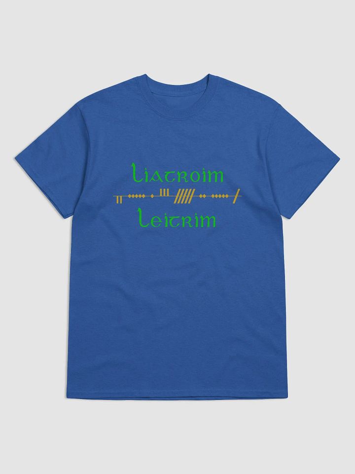 Leitrim/Liatroim Scholastic style Ogham printed T-shirt product image (1)