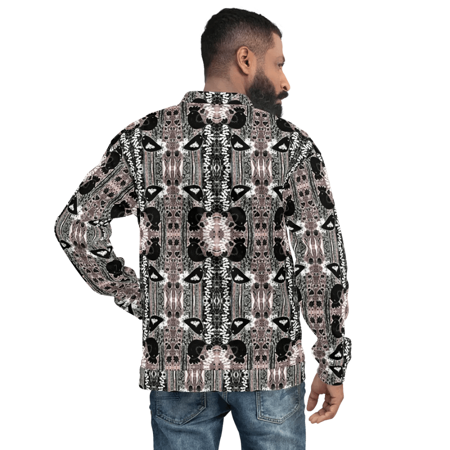Abstract Floral Birds Unisex Bomber Jacket product image (8)