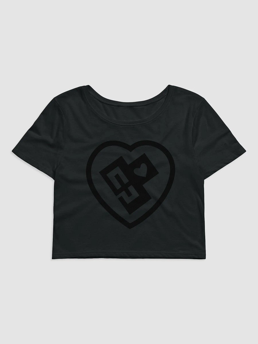 OptimusProcrastinus HeartChip in Heart Cropped T-Shirt (Black) product image (1)