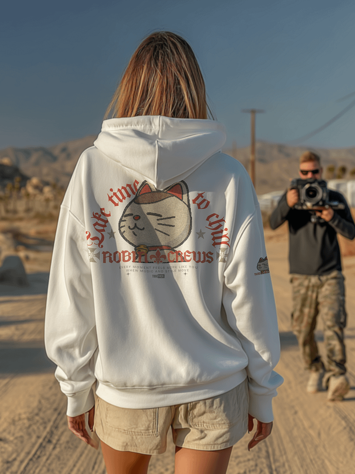 Cat Zip Hoodie with Chill Vibes product image (2)