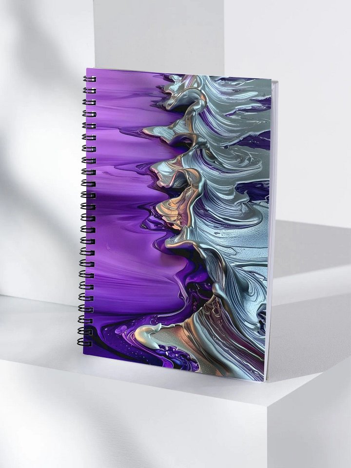 Purple & Melted Metallic Painted Spiral Notebook product image (1)