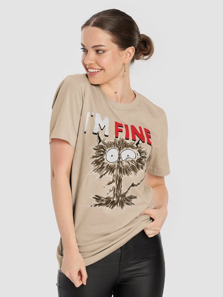 Anxious Cat 'I'M FINE' Dark Tee product image (2)
