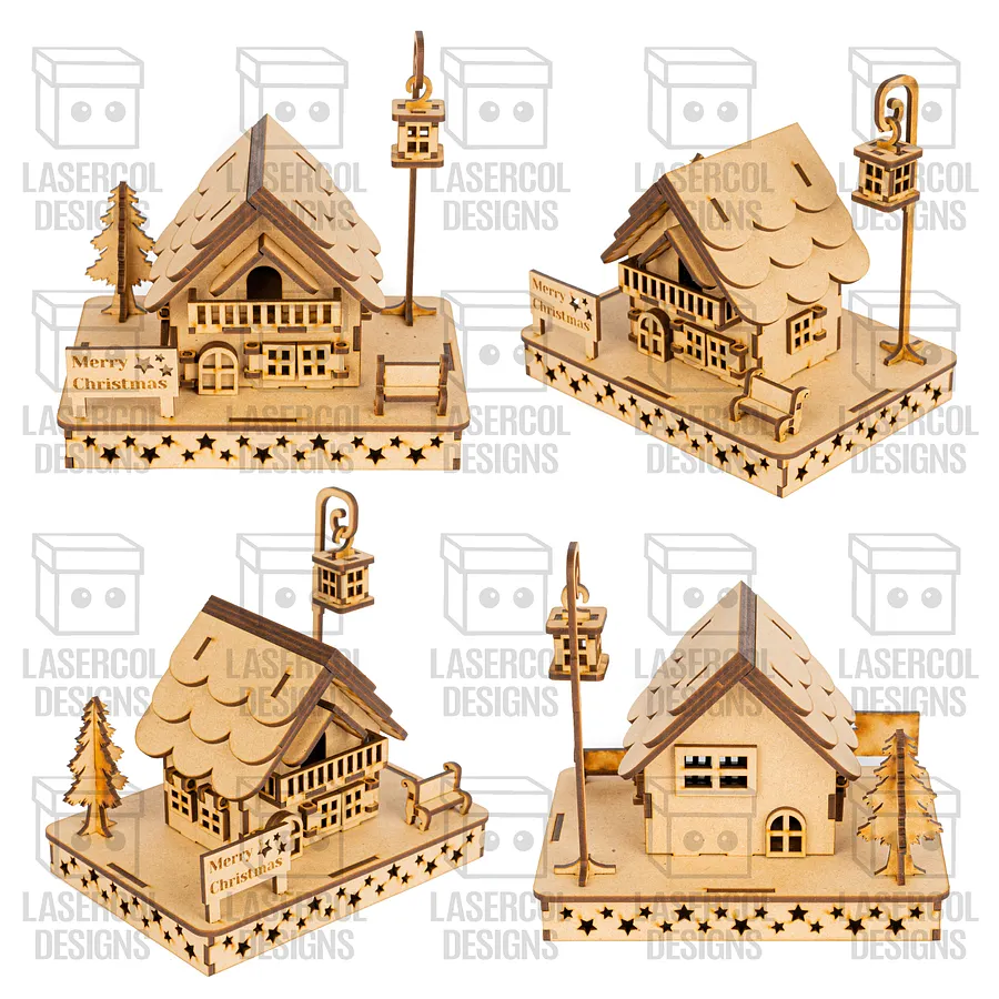 Christmas Houses (4 Styles) - Laser Cut Files product image (5)