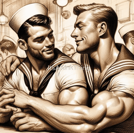 1940s Vintage Sailors "Hello Sailor" San Francisco Tom of Finland Tribute Gay Pride Graphic Design product image (1)