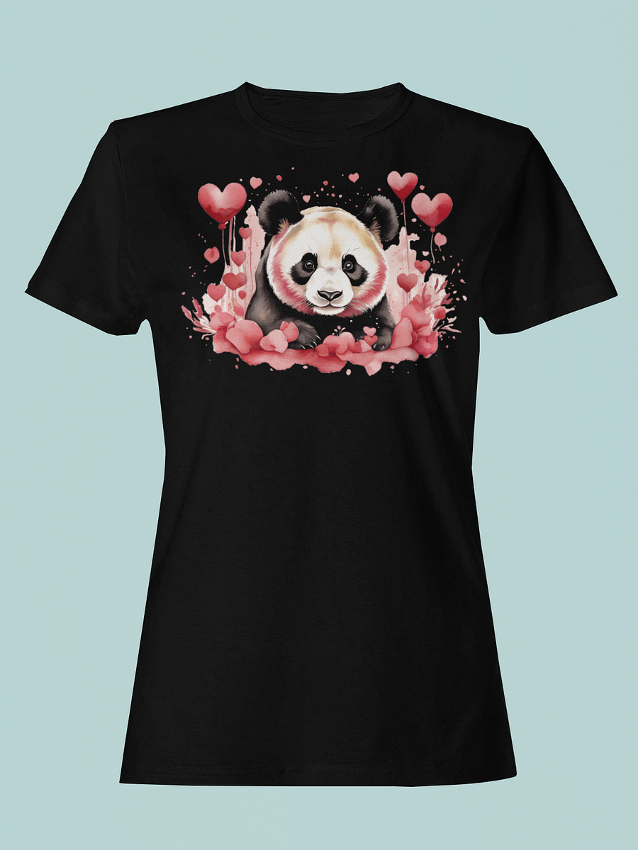 Panda Perfection: Playful Women's Fitted Tee product image (1)