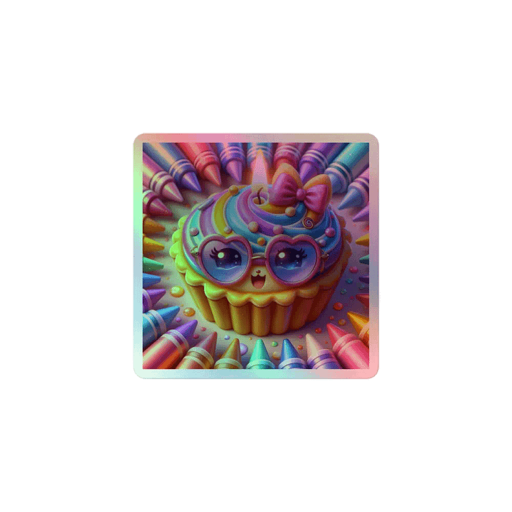 Whimsical Cupcake Holographic Sticker Set product image (1)