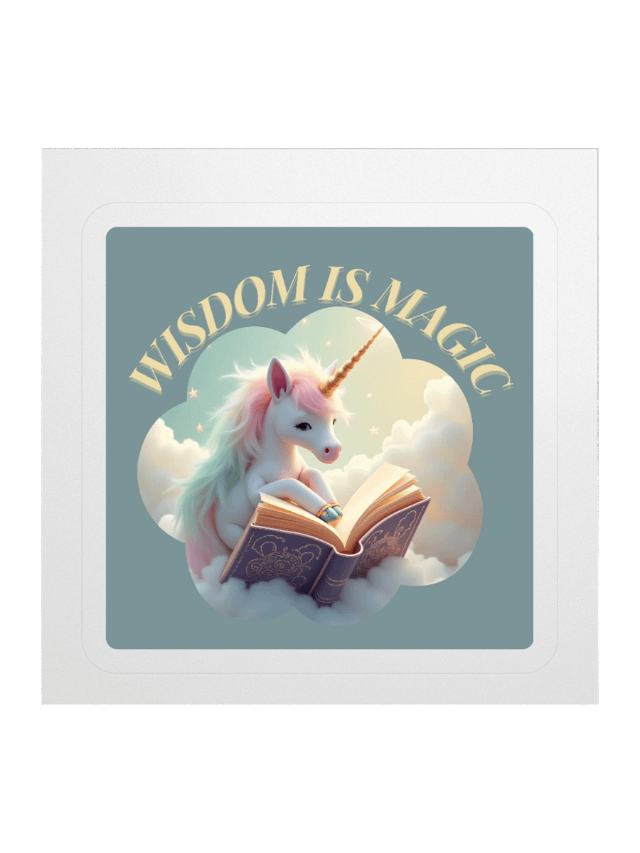 Wisdom Is Magic - Cute Unicorn Sticker product image (1)