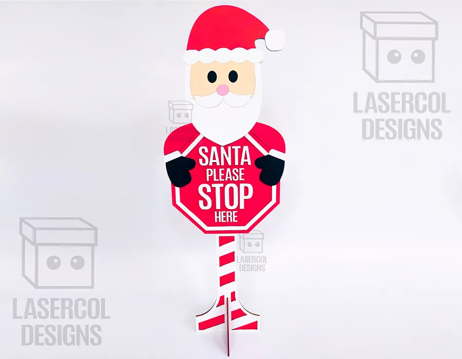 Santa Please Stop Here Sign (Santa) - Laser Cut Files product image (6)