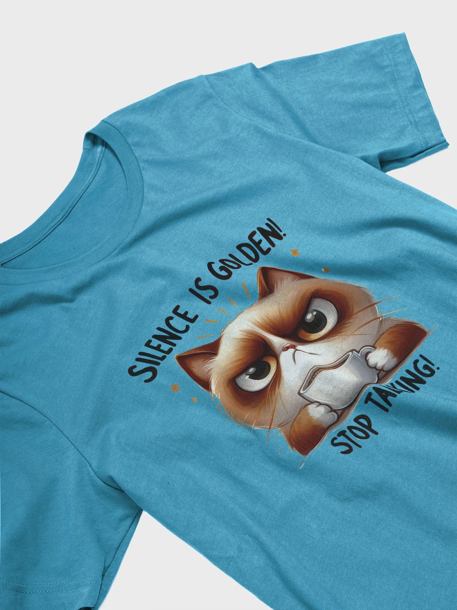 Silence Is Golden Grumpy Cat T-Shirt product image (6)