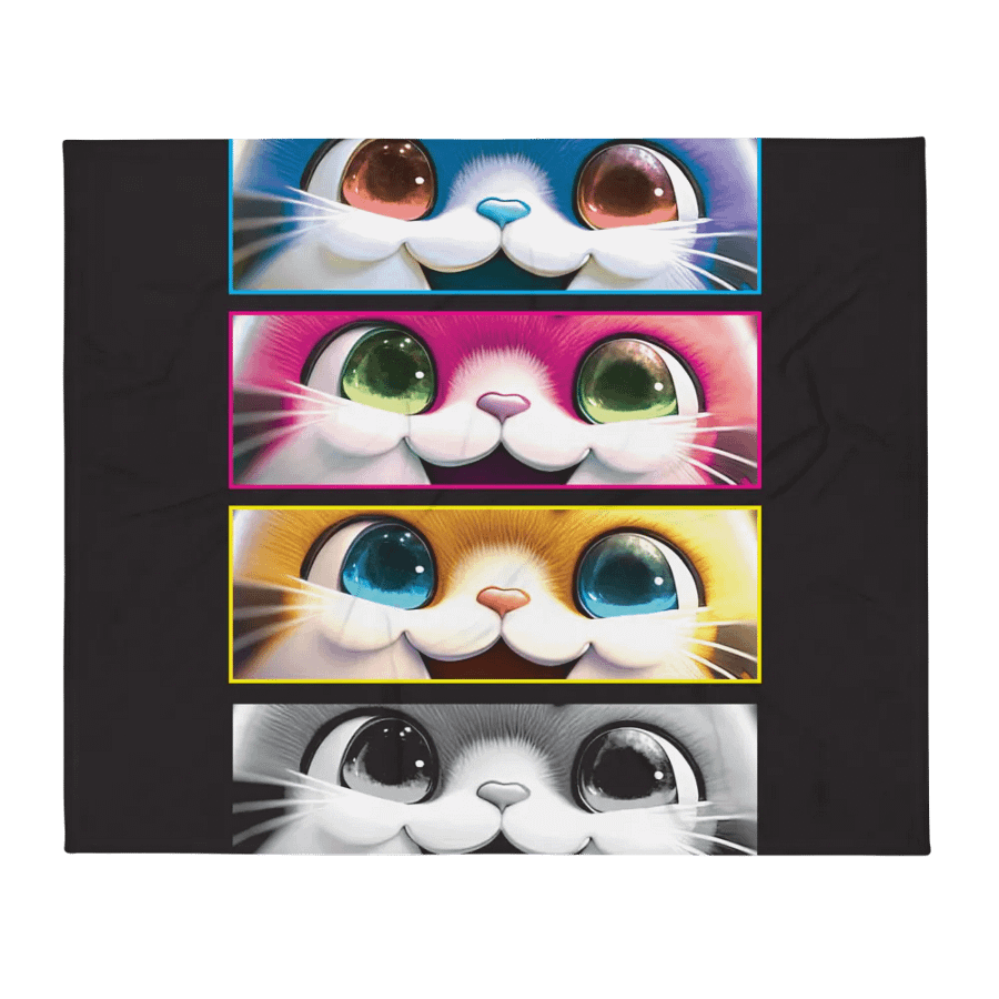 SparkleCat Eyes Throw Blanket product image (1)