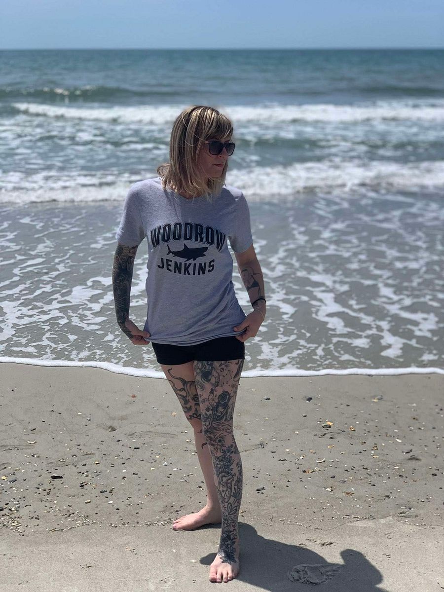 Athletic Shark Tee (Black Text) product image (1)