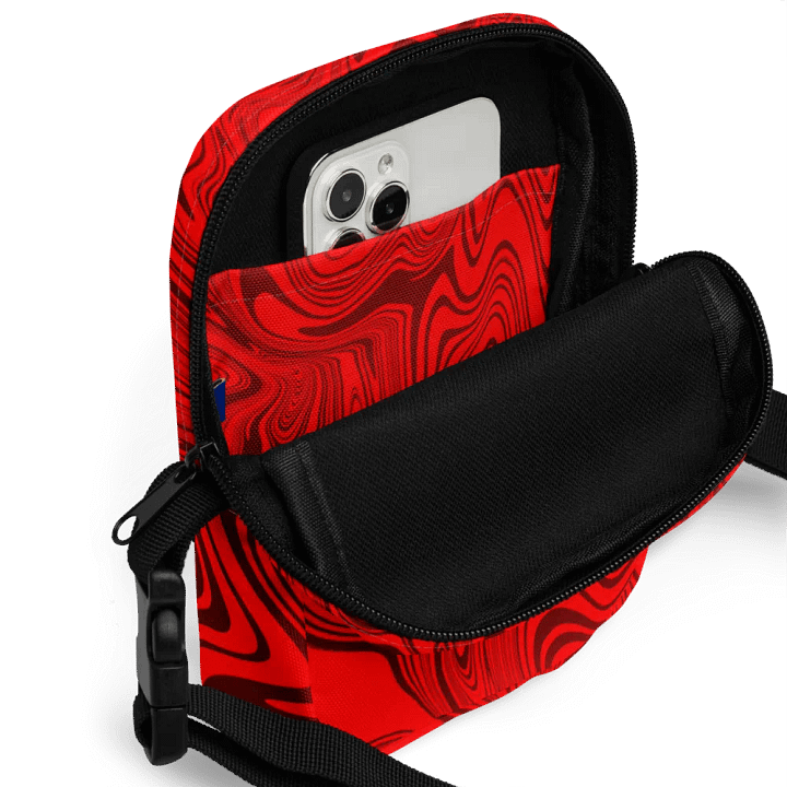 Utility Crossbody Bag - Abstract Red Swirls product image (2)
