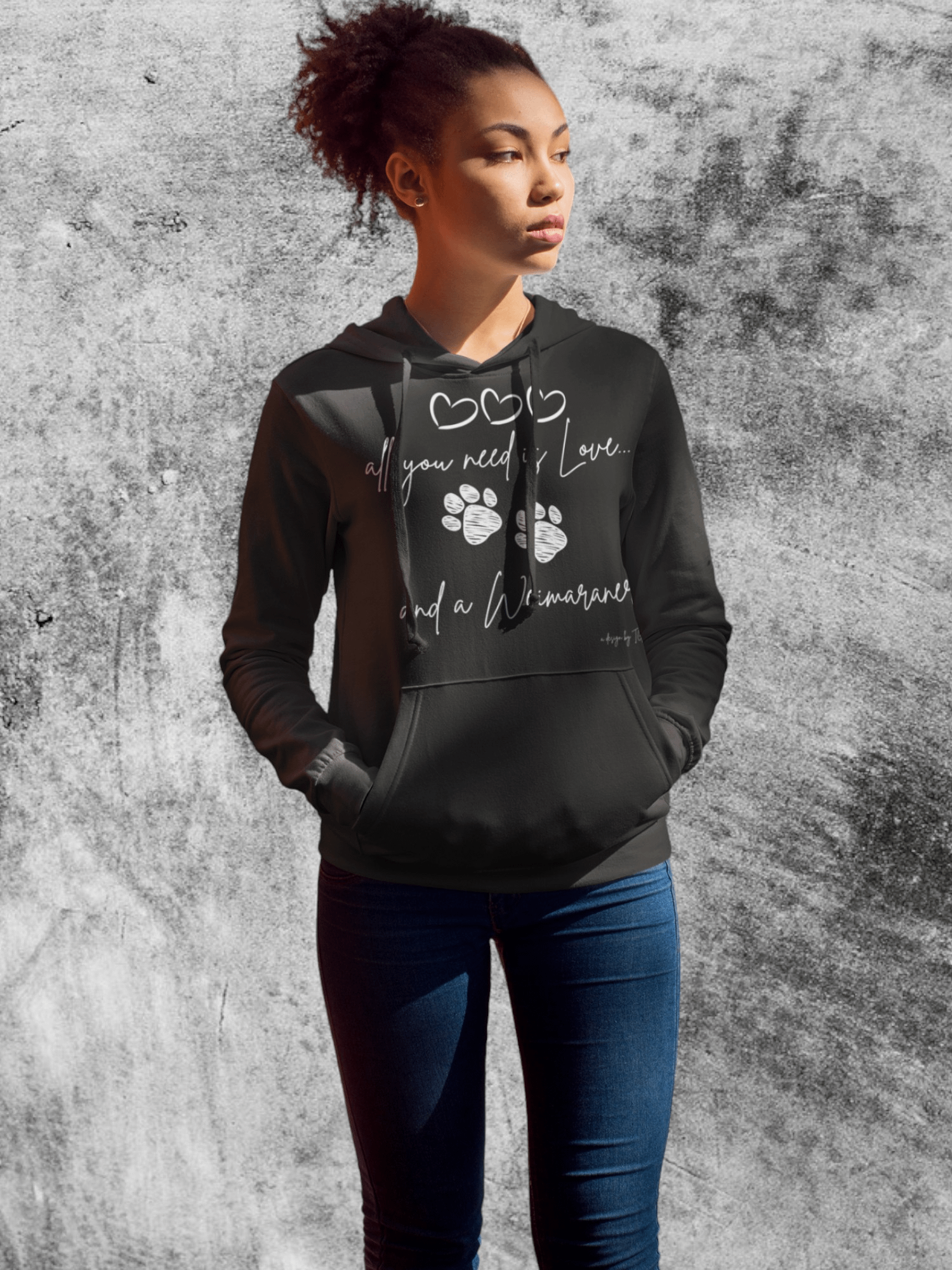 All You Need is Love and a Weimaraner - Cotton Heritage Unisex Premium Hoodie product image (6)
