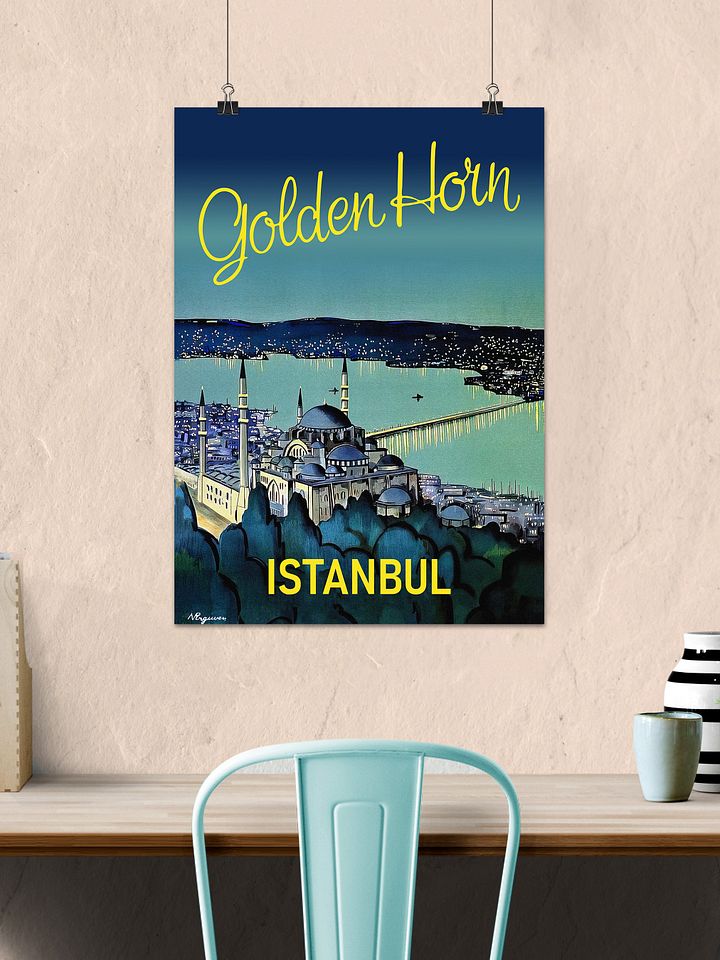 Istanbul, Turkey, 1950s — retro travel poster product image (2)