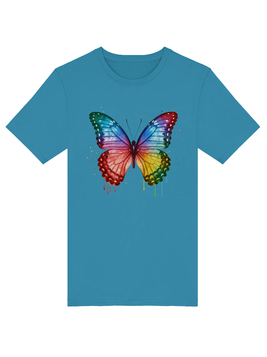 Rainbow Cascade Butterfly Watercolor Tee product image (5)