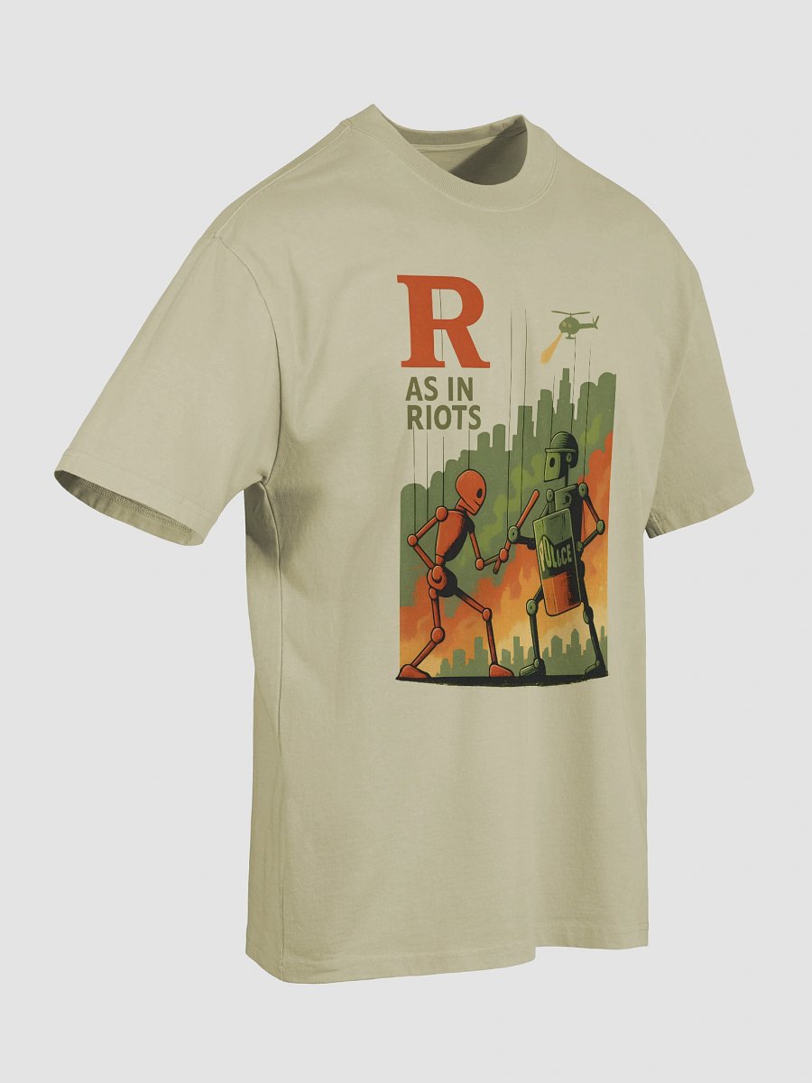 R as in riots color premium oversized faded t-shirt by dark alphabet product image (7)