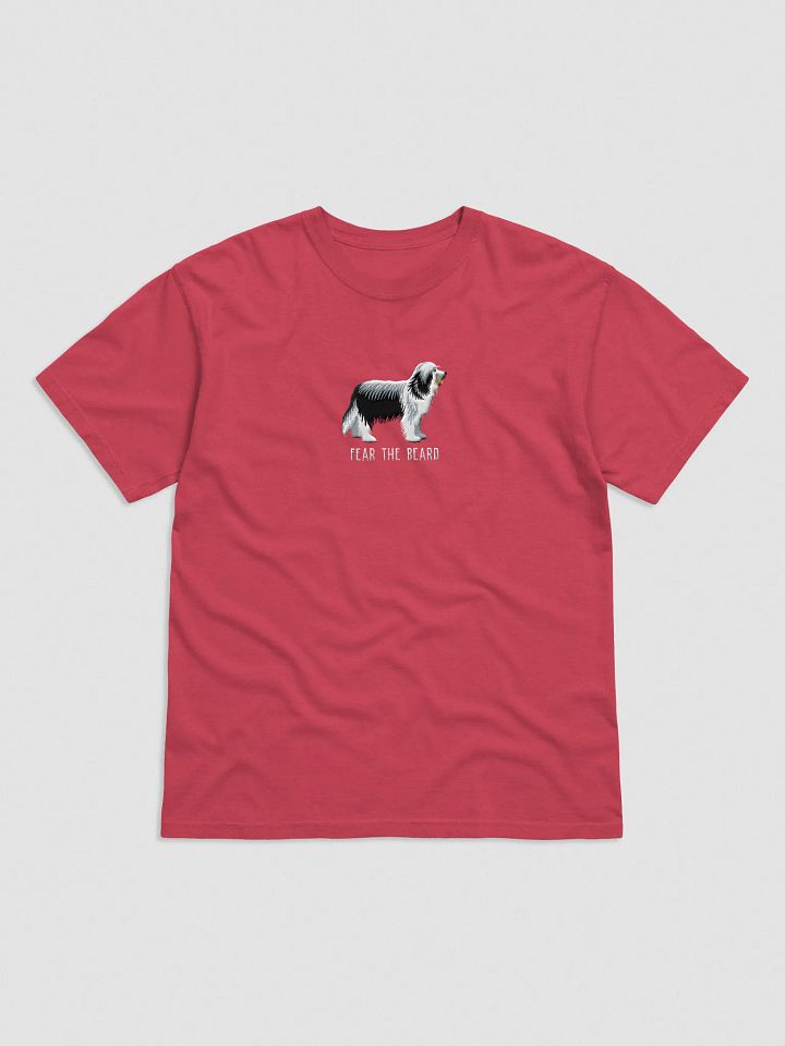 Fear the Beard T-Shirt(Embroidered) of a Bearded Collie(Black & White) product image (33)