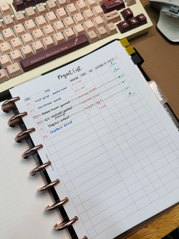 Project Management Planner Insert | Gantt-Style 12-Week Tracker | Half Letter Size product image (2)