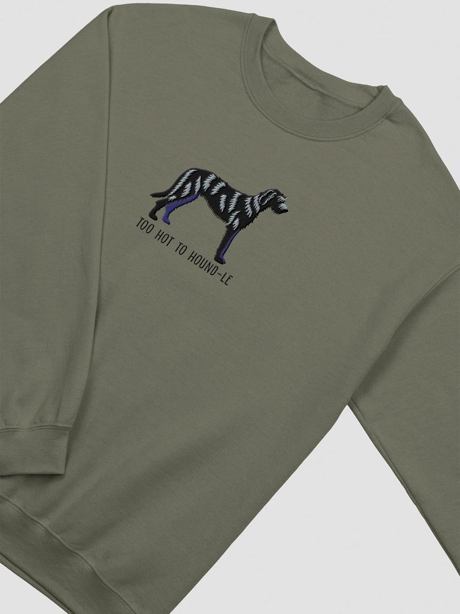 Too Hot to Hound-le Sweatshirt (Embroidered) of an Irish Wolfhound(Black) product image (9)