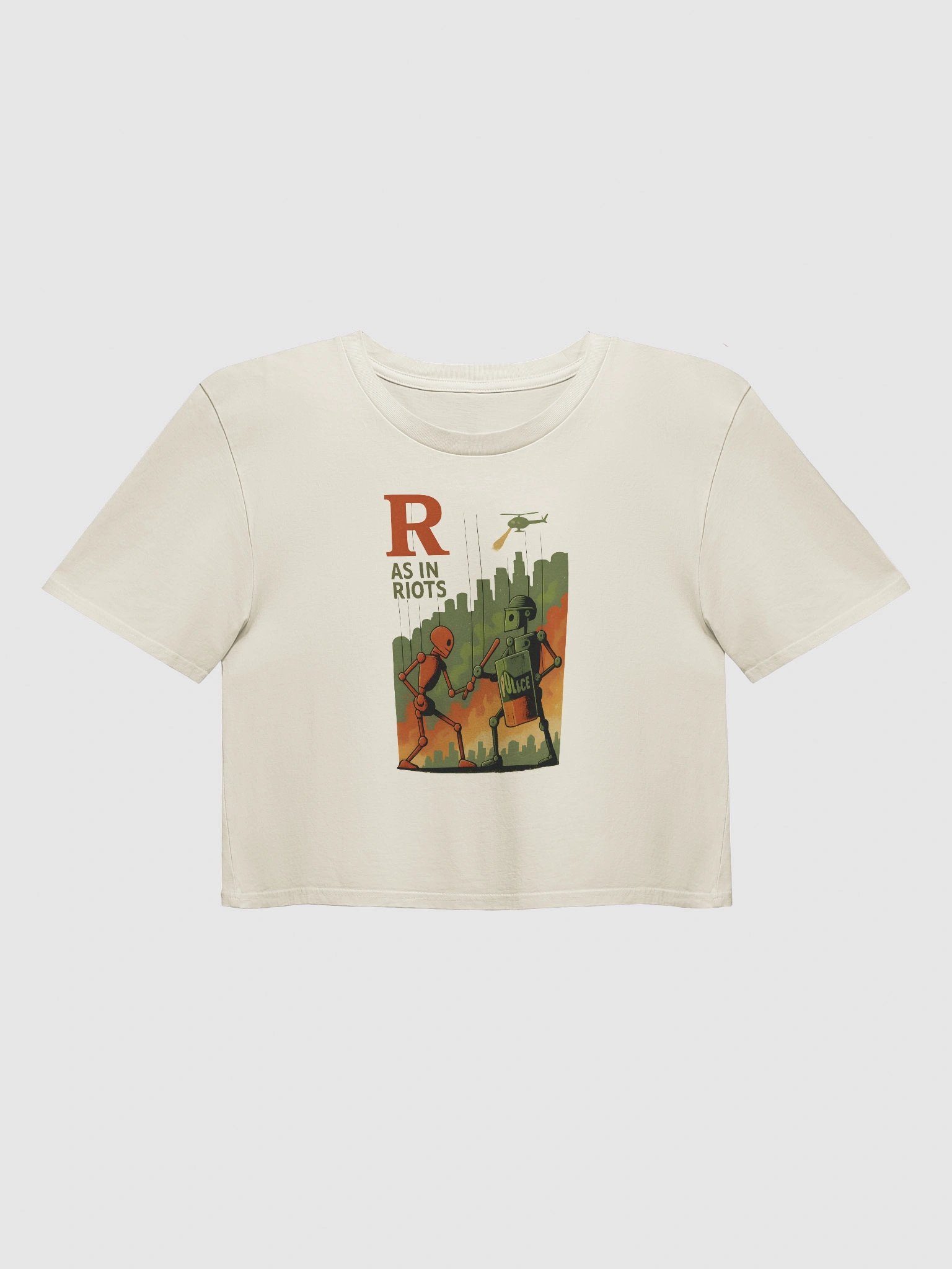 R as in riots women`s premium crop top by dark alphabet product image (1)
