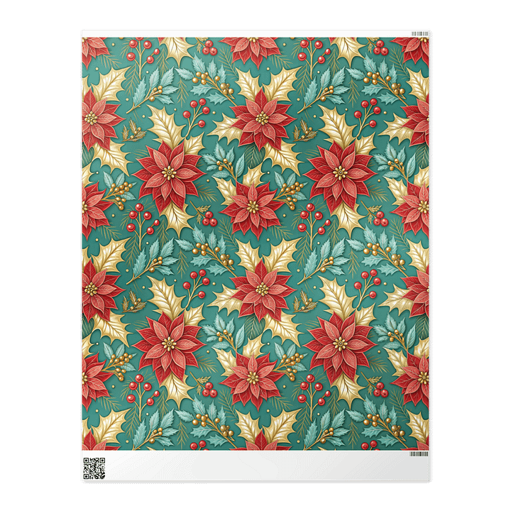 Poinsettia Christmas Wrapping Paper product image (2)