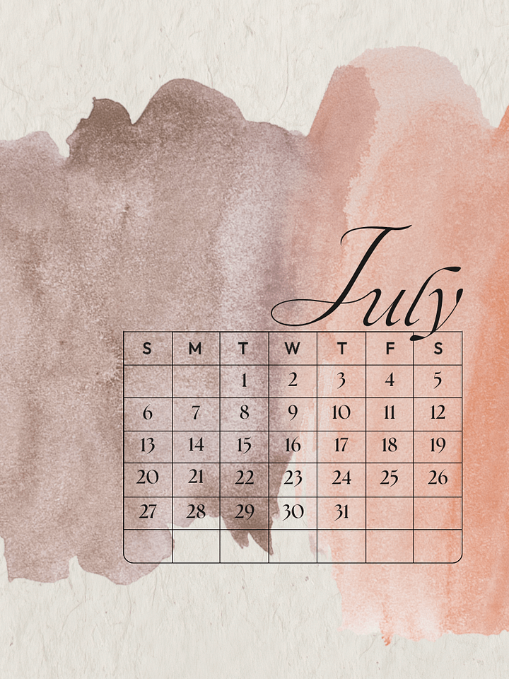 July Calendar Desktop Wallpaper Set product image (2)
