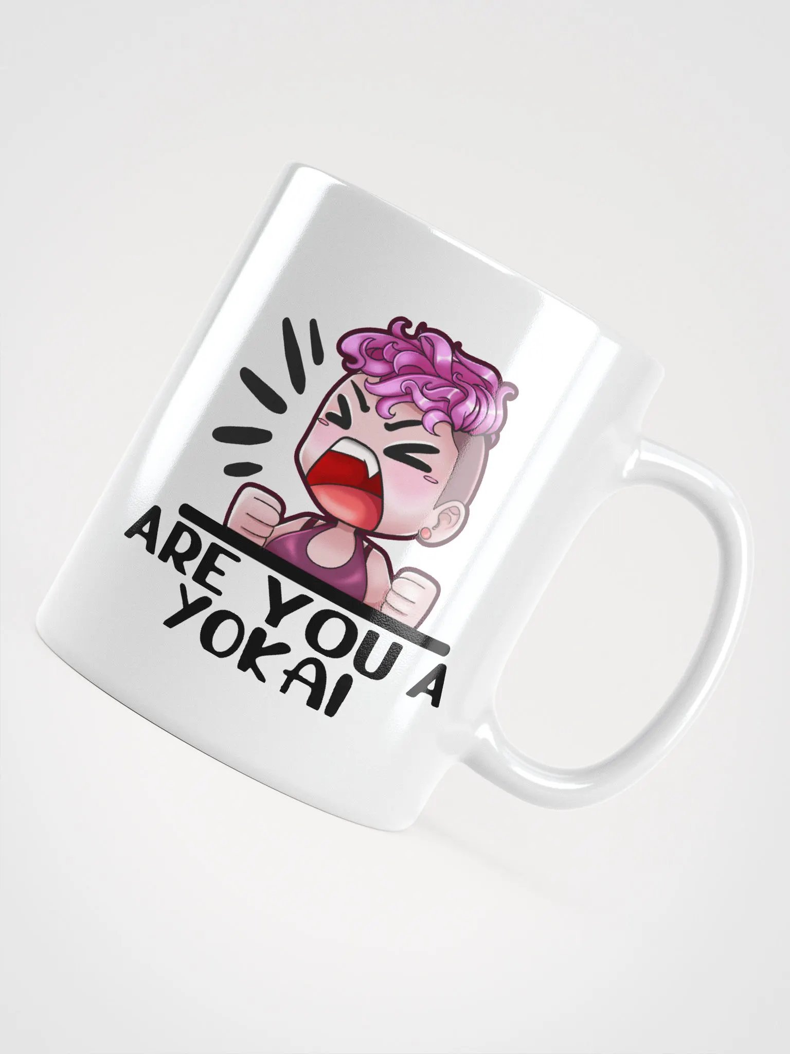 ARE YOU A YOKAI Coffee Mug (Black Lettering) product image (4)