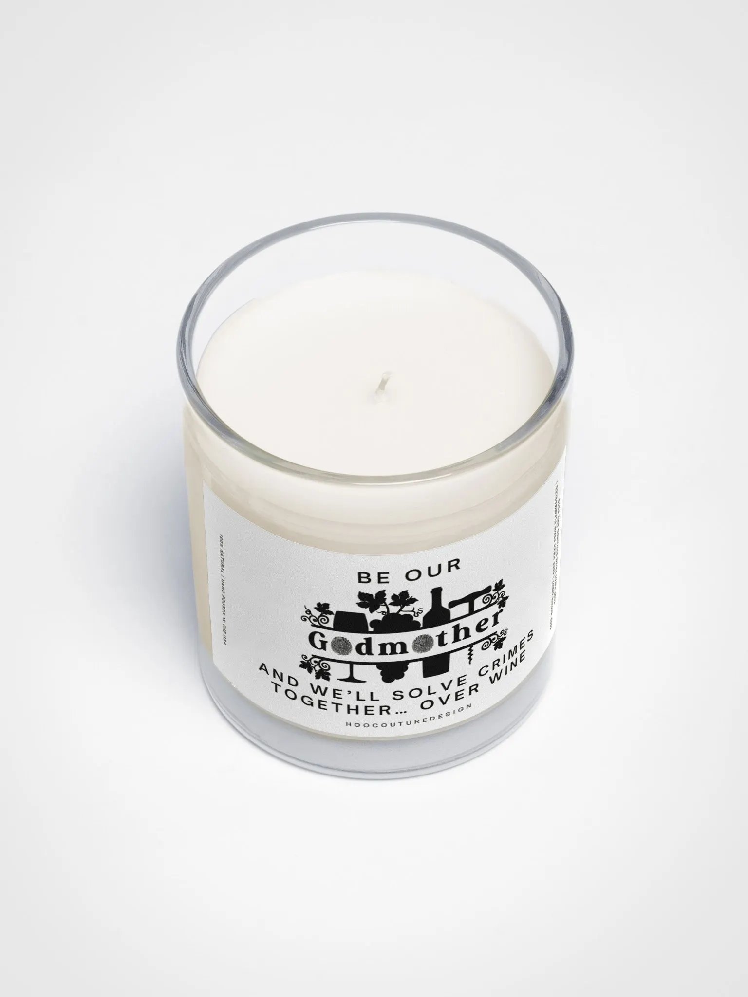 Funny gift for a wine lover godmother - True-crime - Soy wax vegan candle product image (4)