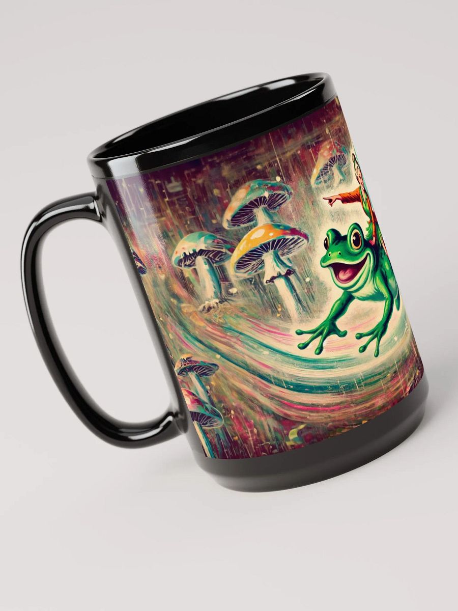 Frog Fairy Coffee Cup - 15 oz Black Glossy Mug product image (4)