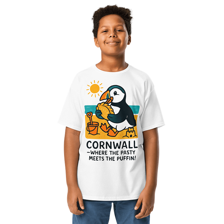 "Cornwall: Where the Pasty Meets the Puffin!" Youth Classic Tee product image (2)