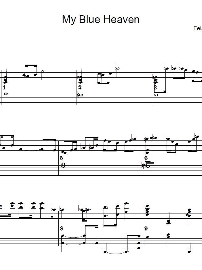 My blue heaven - Piano sheet music product image (1)