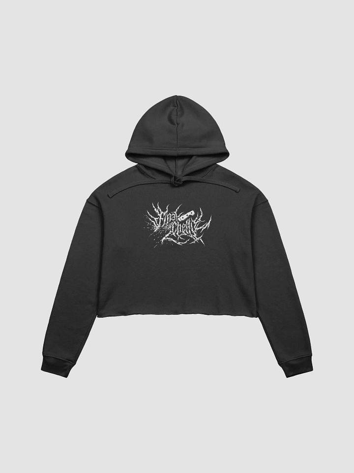 Keep It Metal White Logo Womens Crop Top Printed Hoodie product image (3)