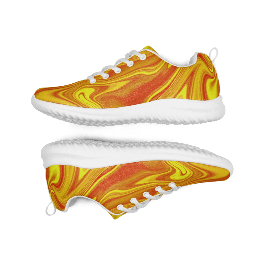 Women's Athletic Shoes - Yellow and Red Digital Fluid Art product image (10)