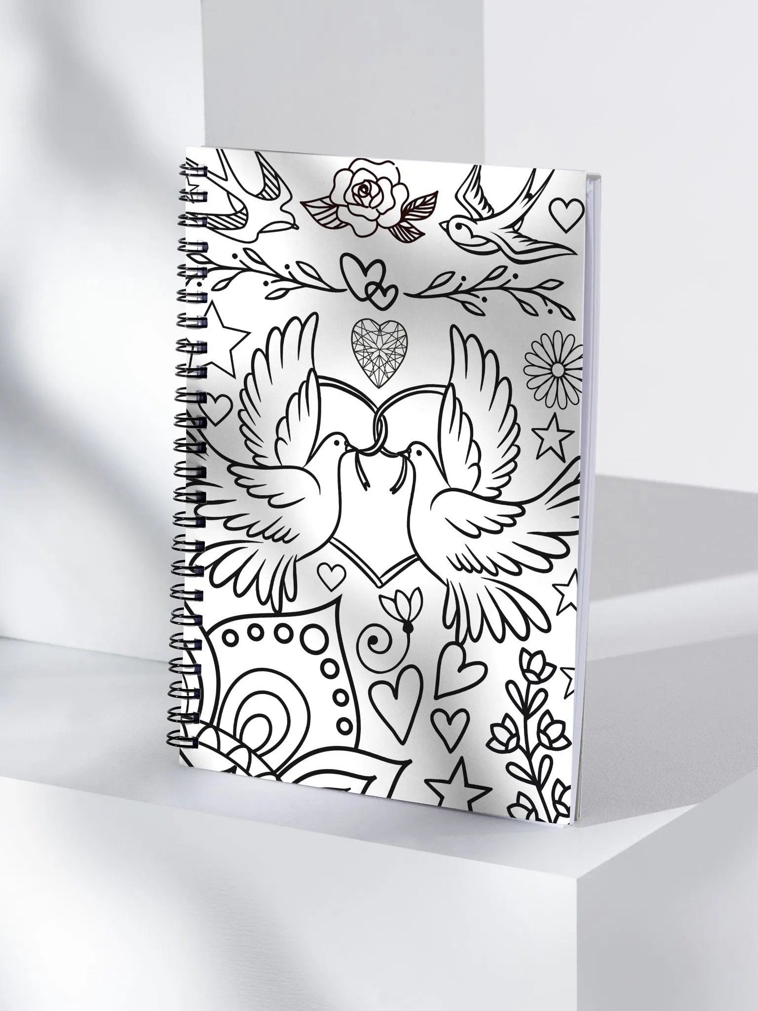 Lovebirds Illustration Spiral Notebook product image (4)