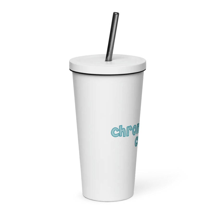 Chroncially Ill Cutie Tumbler with Straw - White & Blue product image (4)
