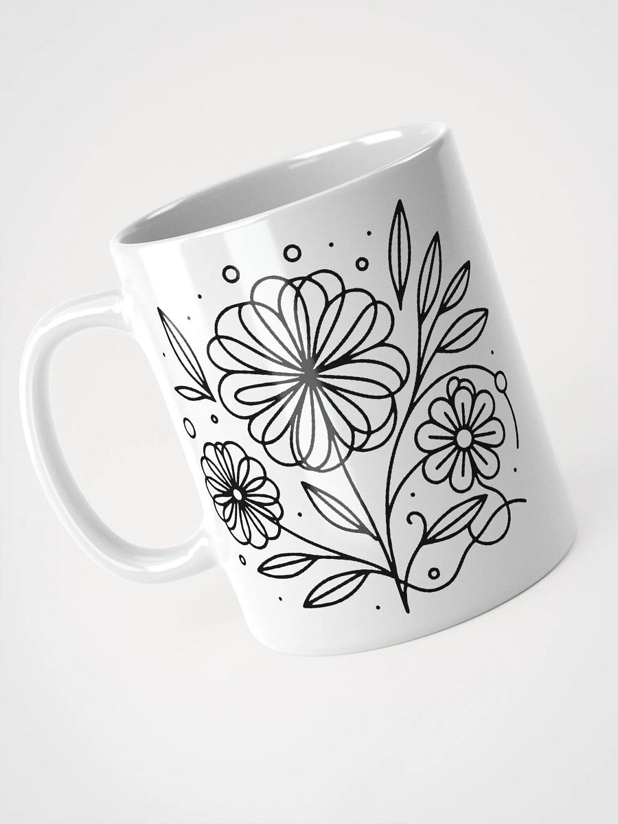 Line Art Flower Design Ceramic Mug product image (3)