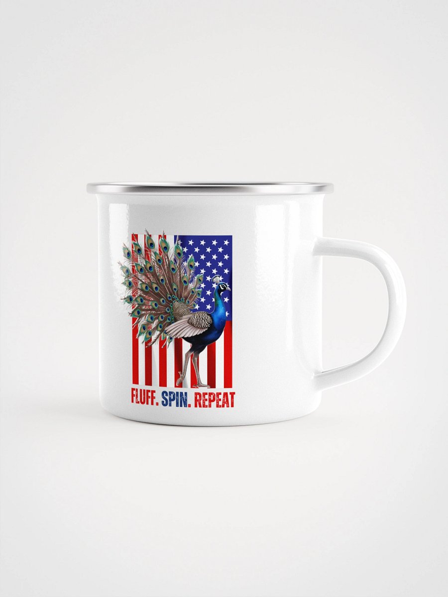fluff. spin. repeat enamel mug product image (1)
