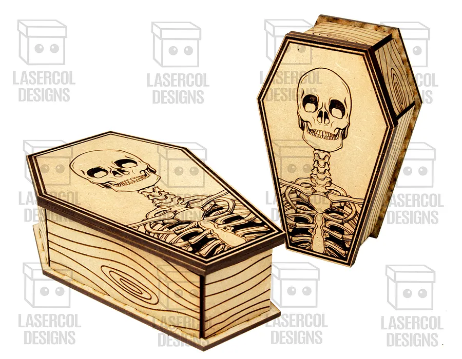 Halloween Coffin Box Set 1 (2 Sizes) - Laser Cut Files product image (2)