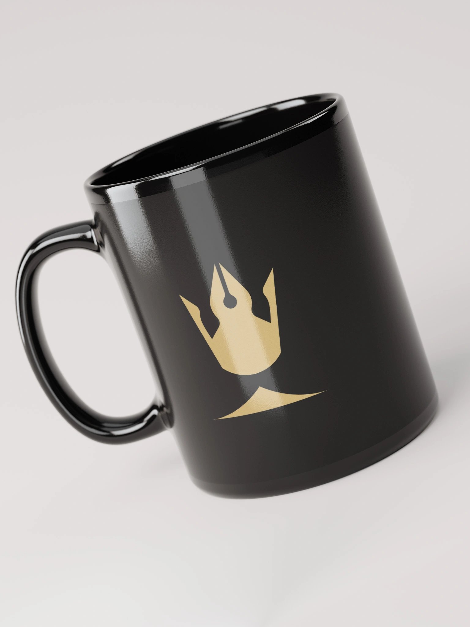 Pixaroma Gold Logo Glossy Black Mug product image (3)