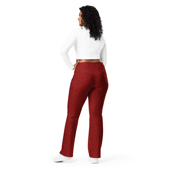 Burgundy Leopard Print Flare Leggings product image (2)