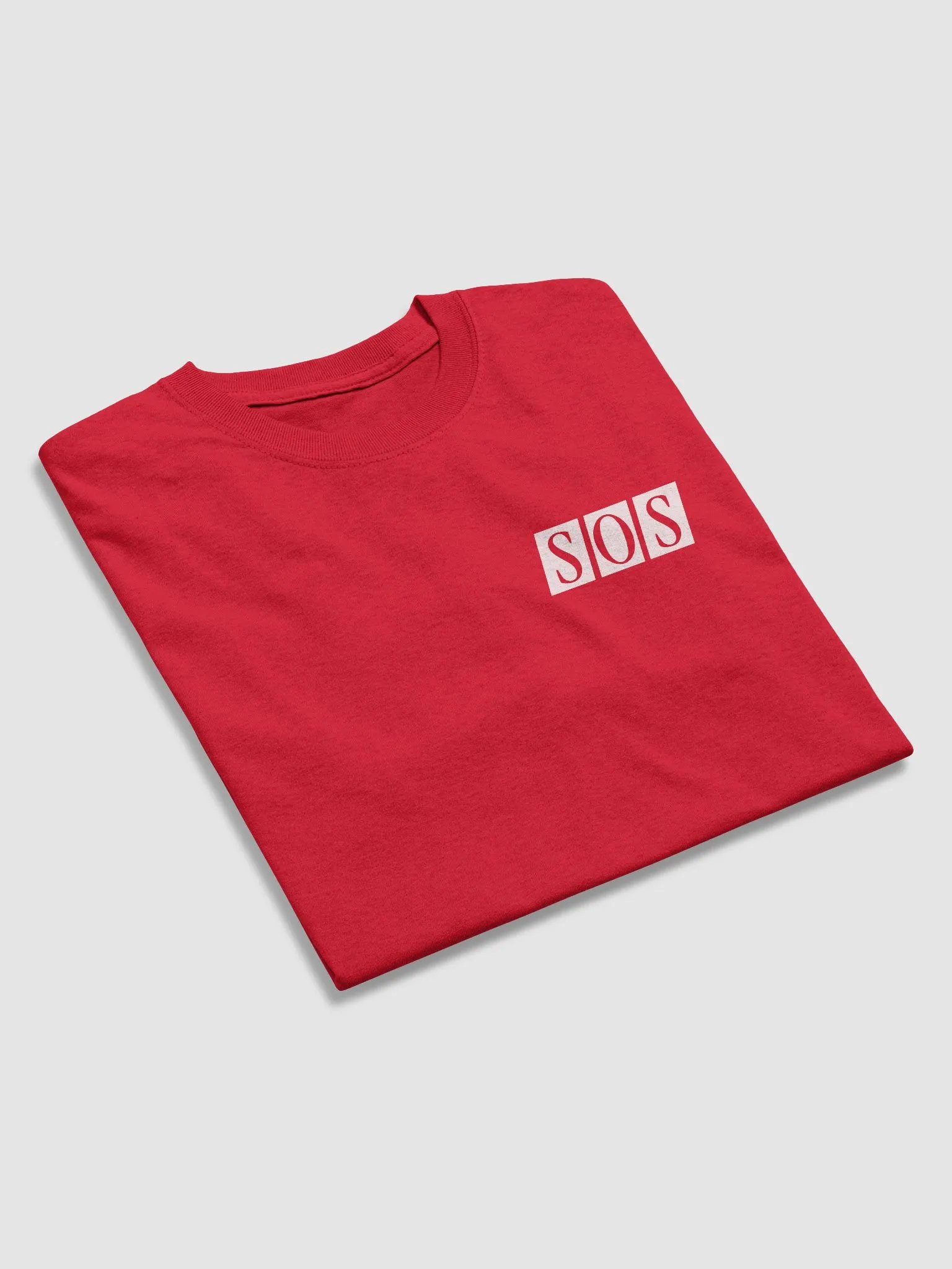 Womens Red T-Shirt - White SOS Logo product image (2)