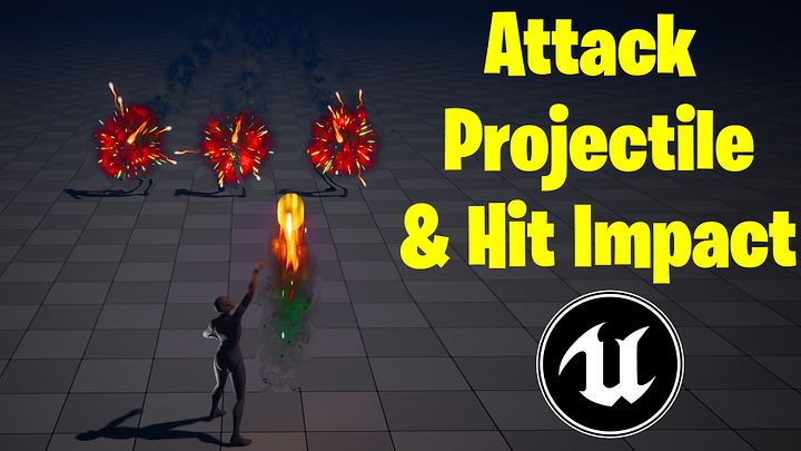 Character Shooting Projectile VFX with Impact FX in Unreal Engine 5 Niagara 👉👉 Trailer product image (1)