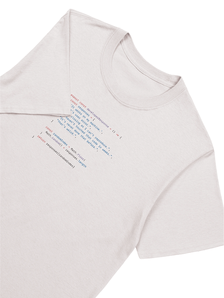 Developer Excuse Javascript Embroidered T-Shirt - Light product image (3)