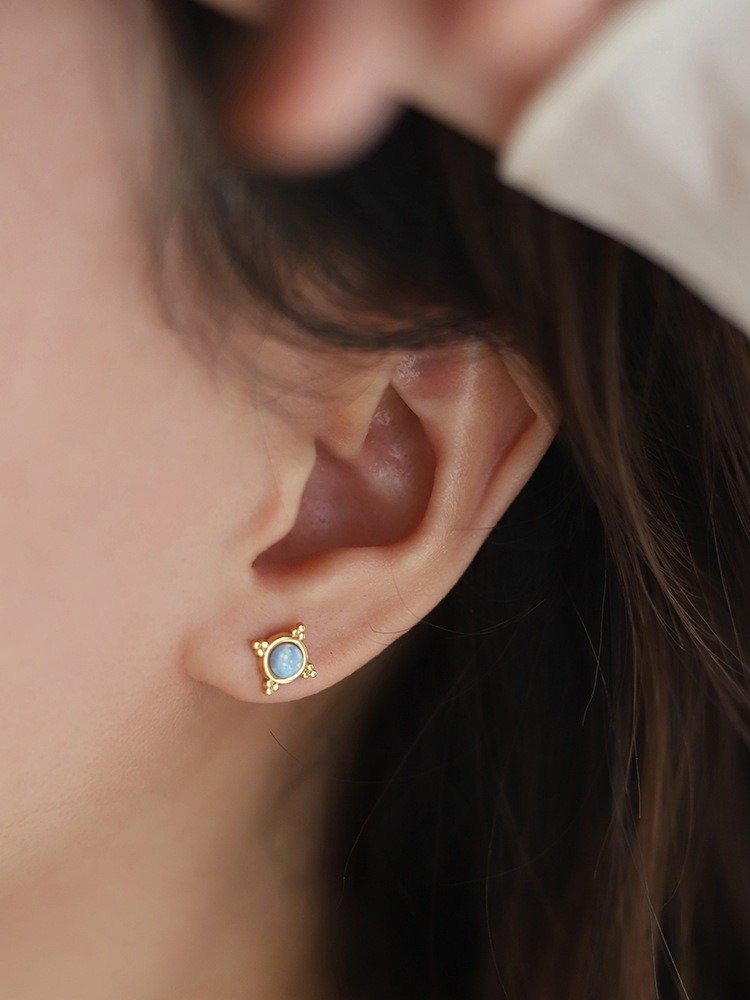 Opal Stud Earrings | 18K Gold Plated product image (9)