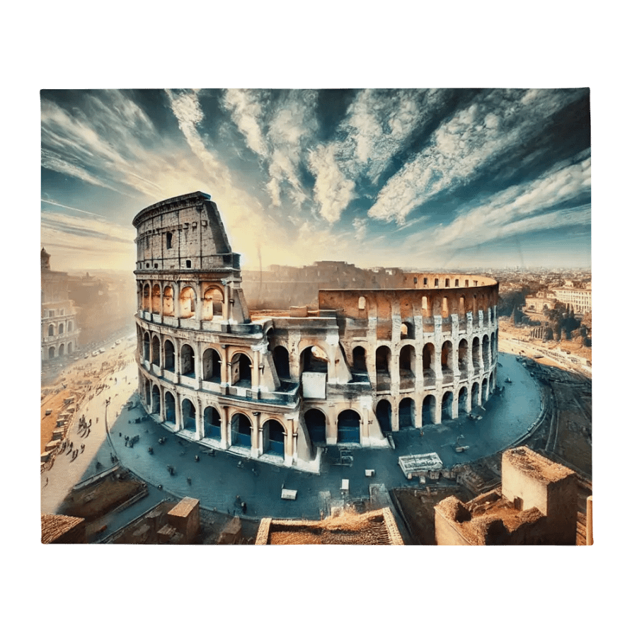 Ancient Amphitheater Skyline Throw Blanket product image (2)
