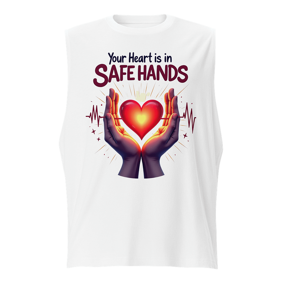 Safe Hands Glowing Heart Muscle Tank product image (1)